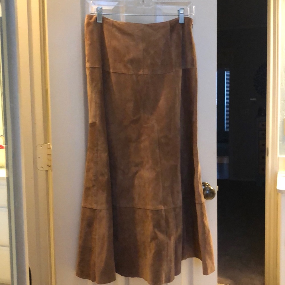 W by Worth suede tea length skirt, size 8